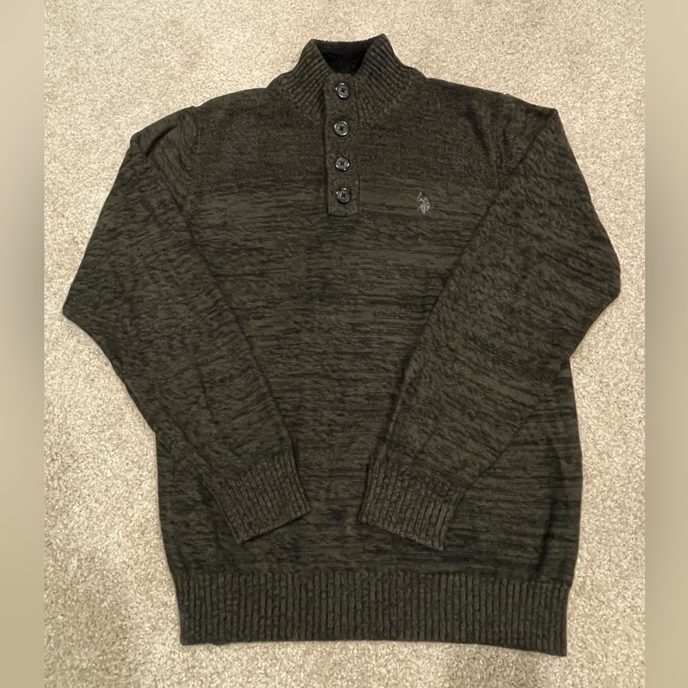 Polo Ralph Lauren Men’s Quarter Button Cotton Mock Neck Sweater Sz. M